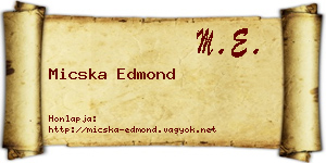 Micska Edmond névjegykártya